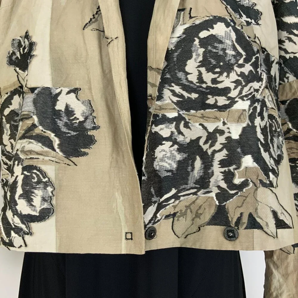 Annette Gortz Germany Art-to-Wear Textured Floral Sculptural Jacket Medium - Picture 7 of 16